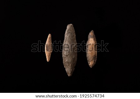 three javelin points. From the paleolithic