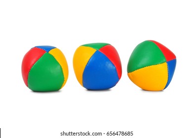 Three Juggling Balls On White Background