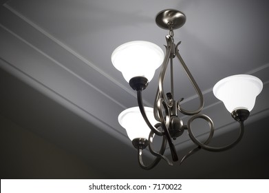 Three Lamp Metal Ceiling Light Fixture