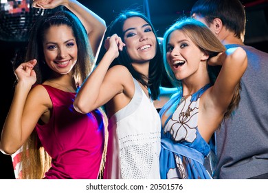 Three Laughing Girls Dancing Together Clib Stock Photo 20501576 ...