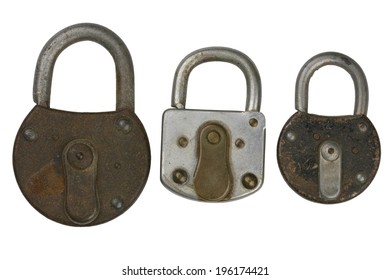 Three Locks Isolated On White