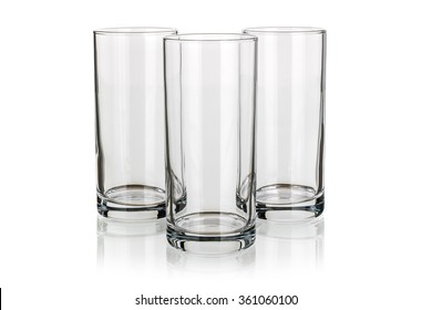 three Long drink glasses isolated