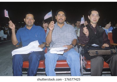 Three Men At Citizenship Ceremony, Los Angeles, California