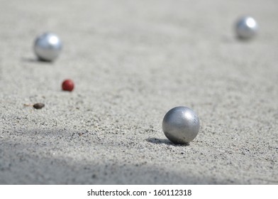 Three Metallic Petanque Balls Small Red Stock Photo 160112318 ...