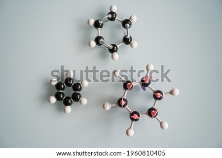 Three Molecular models of Benzene