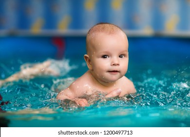 Three Month Baby Learns Swim Pool Stock Photo 1200497713 | Shutterstock