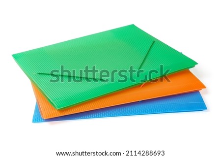 Colourful plastic folders