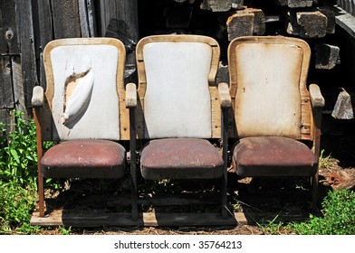 Three Old Cinema Seats