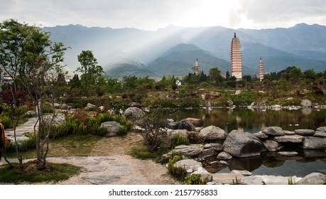 The Three Pagodas of the Chongsheng Temple, Dali, Yunnan Province, China