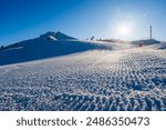 The Three Peaks (Drei Zinnen) ski resort in the UNESCO World Heritage site Dolomites in Italy. 