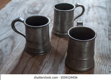 Three Pewter Tankards