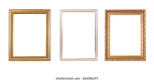 Three Picture Frames Isolated On White Background