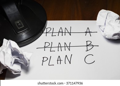 Three Plans ,concept For Change Of Plan