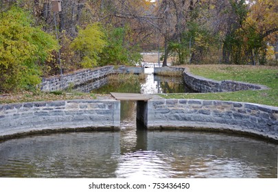 Three Ponds Connected By Underwater Spillways Stock Photo 753436450 ...