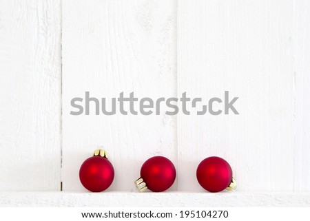 Similar – Image, Stock Photo red christmas balls on white wood