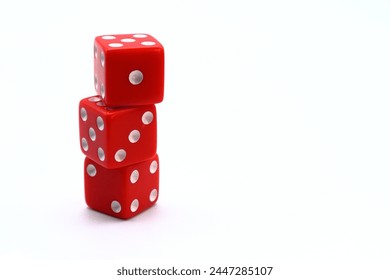 Three red dices. Concept of luck. White background. - Powered by Shutterstock