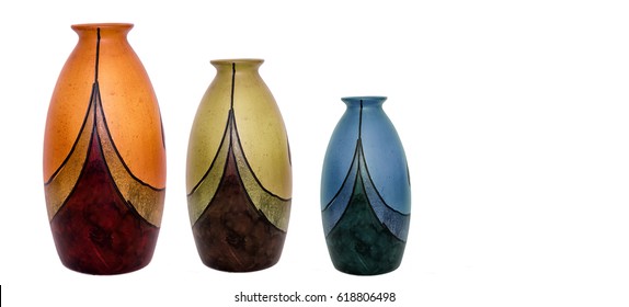 
Three Retro Vases Isolated 