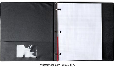 Three Ring Binder With Graph Paper - Isolated