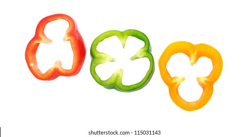 Three Rings Bell Pepper Isolated On White