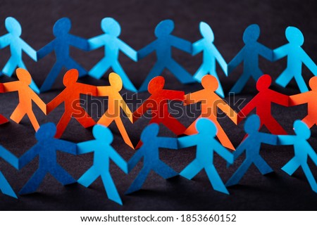 Three rows of paper cut figures.
