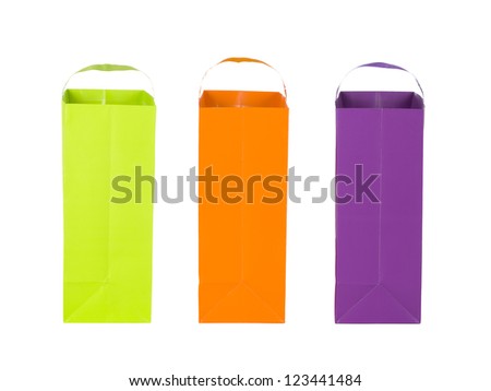 Similar – Image, Stock Photo Three shopping paper bags on blue background. Xmas shopping