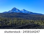 Three Sisters seen from Mackenzie Pass : Oregon, USA