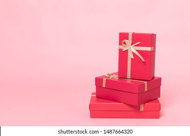 Three Stacked Gift Boxes Front View