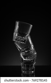 Three Stacked Glass Shot Glasses 