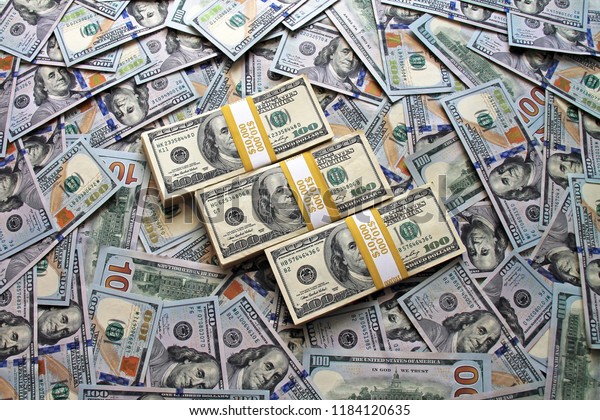 Three Stacks 100 Dollar Bills Colorful Stock Photo 1184120635 ...