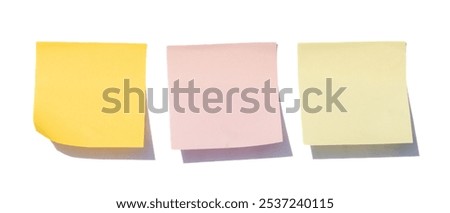 Three Sticky Notes On White Background