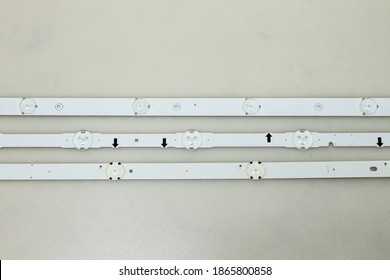 Three Strips Of Led Backlight For The LCD TV. Repair Of Led TV