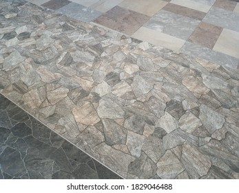 Three styles of stone and tile pattern background  - Shutterstock ID 1829046488