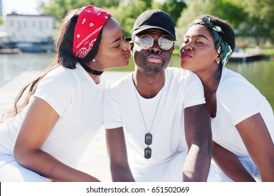 Three Stylish African American Friends Wear Stock Photo 651502069 ...