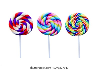 Lollipop Spiral Rainbow Colors Twisted Sucker Stock Vector (Royalty ...