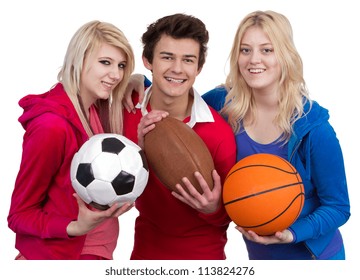 Three teenagers together as a team, isolated on white - Powered by Shutterstock