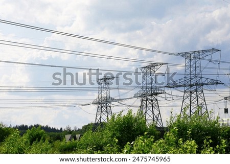 Similar – Image, Stock Photo Transmission tower against blue sky