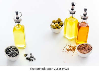 Three Types Of Cooking Oil - Sunflower Olive And Sesame Oil