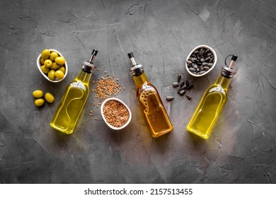 Three Types Of Cooking Oil - Sunflower Olive And Sesame Oil