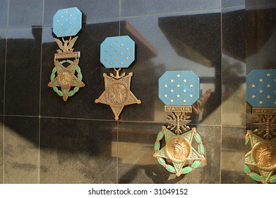 Three Variations Of The Medal Of Honor; Medal Of Honor Memorial; Riverside National Cemetery; Riverside, California