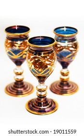 Three Venetian Glass Goblets