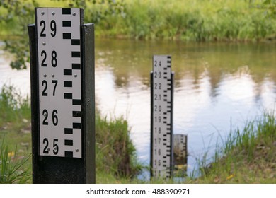 Three Water Level Measurement Gauges Used Stock Photo 488390971 ...