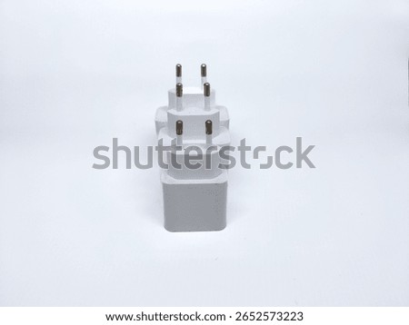 Three white power adapters with different wattage ratings (120W, 90W, and blank) arranged on white background. Ideal for electronics or charging accessories themes.
