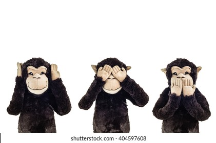 Three wise monkeys  Hear no evil  See no evil  Speak no evil 