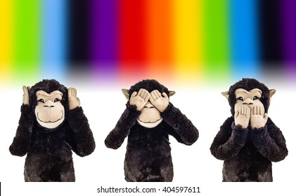 Three wise monkeys  Hear no evil  See no evil  Speak no evil 