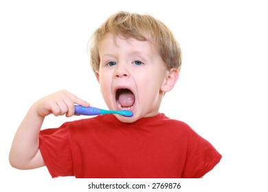 Three Years Old Boy Toothbrush Isolated Stock Photo 2769876 | Shutterstock