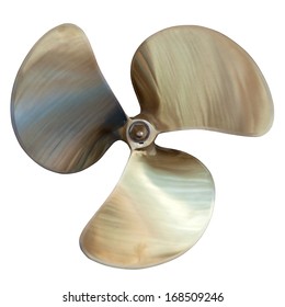 three-bladed propeller. Isolated over white background