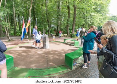 The Three-country Point Of The Netherlands, Belgium And Germany: The Three-country Point Near Vaals, Located On The Top Of The Vaalserberg. Limburg The Netherlands August 2021