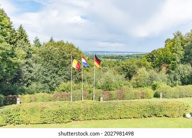 The Three-country Point Of The Netherlands, Belgium And Germany: The Three-country Point Near Vaals, Located On The Top Of The Vaalserberg. Limburg The Netherlands August 2021