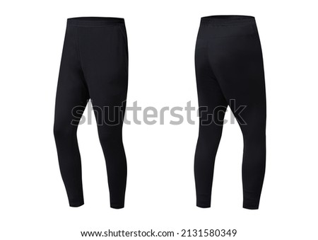 Three-dimensional image of black leggings on a white background