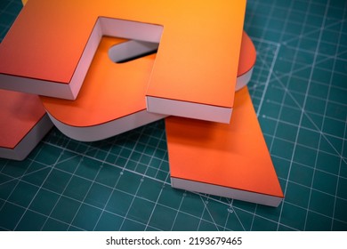 Three-dimensional letters made of plastic.Production of logos and letters of outdoor advertising.Production of signage. - Shutterstock ID 2193679465